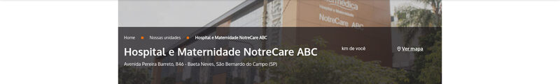 Fachada da unidade Hospital NotreCare ABC