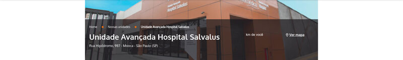 Fachada da unidade Hospital Salvalus